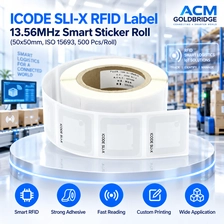China High-frequency 13.56MHz ISO15693 programmable RFID sticker tags with waterproof design for smart library book management. manufacturer