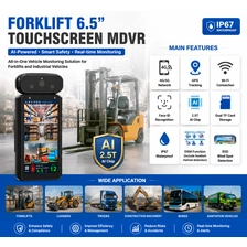 Çin AI 2.5T Çip 6.5 İnç Dokunmatik Ekranlı Forklift MDVR, Face ID DSM Kör Nokta Algılamalı üretici firma