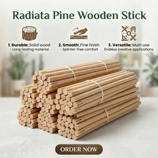 Tsina Kiln Dried Radiata Pine Round Dowel Stick Smooth Sanded Para sa Furniture Joint at DIY Crafts Making Manufacturer