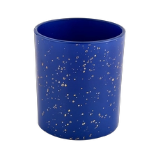 China Wholesale custom high quality golden blue glass candle jars manufacturer