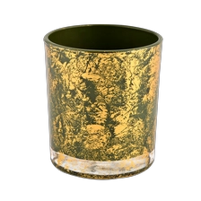 China Creative gold green glass jars decorative candle holders Wedding manufacturer