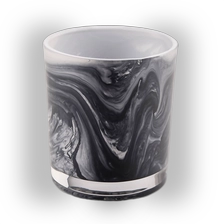 China wholesale handmade design glass candle vessel black candle holder manufacturer
