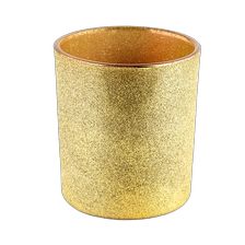 China Golden metallic shining 10oz glass candle jars for candles manufacturer