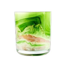 China Hot sale 390ml green glass candle jar with round bottom supplier manufacturer