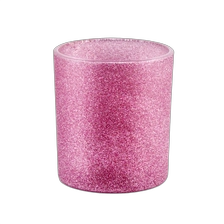 China popular pink glass candle jar frost candle vessel decorative for Valentine's Day manufacturer
