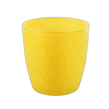 China yellow glass candle container 6oz glass candle jar with home decor manufacturer