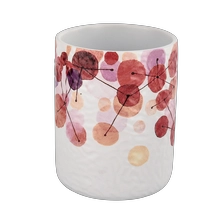 China Wholesale luxury applique printing ceramic candle jars candle vessels manufacturer