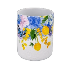 China Applique printing empty ceramic candle jars for candle making manufacturer
