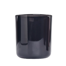 China Black Glass Candle Holders 15oz Glass Candle Vessels manufacturer
