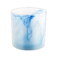 China Frosted Glass Candle Jars Mable Decorative Glass Candle Holders manufacturer