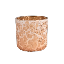 China New design glass vessels gold electroplated glass candle jar wholesale manufacturer