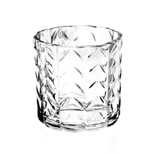 China 7oz Embossed Glass Candle Holders Custom Color 250ml Glass Candle Jars manufacturer