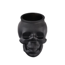 China Skull Shaped Glass Candle Jar Halloween Collection Decoration Skull Shaped Glass Candle Holder manufacturer