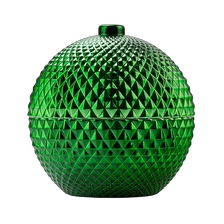 China Wholesale Embossed Ball Shape Glass Candle Jar with Lid Decorative manufacturer