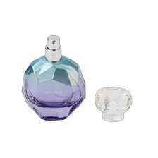China Luxury blue 50ml Glass Perfume Bottle with home decor manufacturer