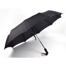 中国 High quality custom pongee fabric 3fold umbrella promotional rain umbrella メーカー