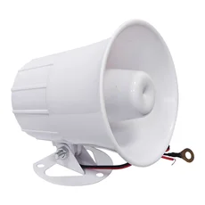 China White Color Alarm Siren 12v 110db Treble Speaker Wire Loud Horn Alarm Siren Speaker Burglar Alarm System for Outdoor Security manufacturer