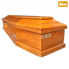 China Hot Sell High Quality European Style Paulownia Solid Wood Coffin manufacturer
