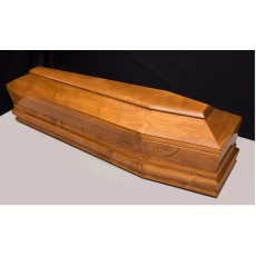 China Funeral adulto China Fabricação Paulownia Madeira Novo caixão de estilo europeu Cremação com acabamento em veludo de alto brilho e fornecedor de escultura tradicional fabricante