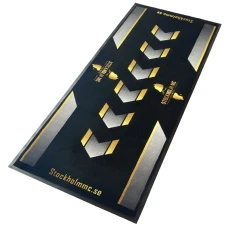 Китай Custom Anti-Slip Motorcycle Floor Mat with Tufted Braided Square Pattern Logo Imprinted PVC Rubber Bottom for Outdoor Office Use - COPY - vq2uoq производителя