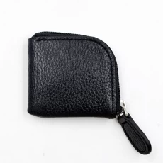 China Genuine leather Black coin case supplier- Leather coin case supplier-Mini cute leather coin purse manufacturer