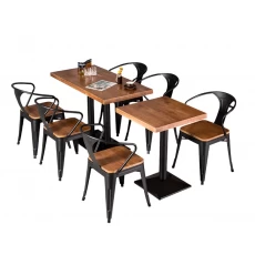 Китай Современный индустриальный стиль кофейня быстрого питания кафе Cafe Commercial Wood Restaurant Murniture Стол для сиденья и кресла производителя