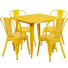 China Modern Commercial Restaurant Metal Chair in Red Blue Green Orange for Dining & Living Room Industrial Table manufacturer