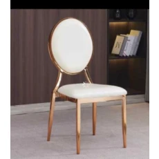 China Luxury Back Metal Chair with Cushions Stainless Steel Banquet Chair Design for Hotels Weddings Parties Living Room Use manufacturer