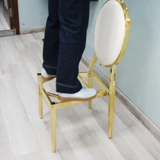 China Wedding Banquets Stackable Metal Hotel Dining Chairs manufacturer