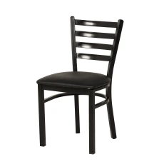 China Black Back Metal Restaurant Chair with PVC Seat Manufacturer manufacturer