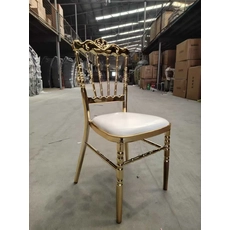 China Modern Hotel Wedding Banquet Tiffany Chairs with Metal Frame and Plastic Cushion for Events manufacturer