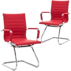 China Office Guest Chairs Leather Reception Chairs, Mid Back Waiting Room Chair, Conference Chairs manufacturer