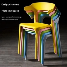China Plastic Nordic Backrest Horn Light Luxury Stackable Dining Chair for Home Furniture Outdoor Use Office & Cafeteria manufacturer