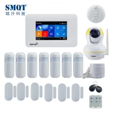 China 4.3-inch full touch screen GSM WIFI wireless home security alarm system kit manufacturer