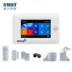 China Wireless 3G/4g GSM+WIFI LED App control voice prompt Smart home alarm system kit EB-824 manufacturer