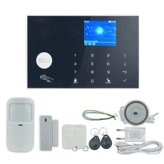 China Wireless WIFI+GSM+Tuya APP multi-lang smart home burglar alarm manufacturer