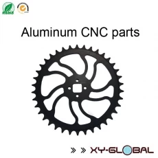 Cina Cina fabbrica di parti CNC lavorate, BMX bicicletta in alluminio ruota dentata CNC con anodizzazione nera produttore