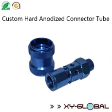 China cnc precision machined parts factory, Custom hard anodized connector tube manufacturer