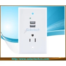 China Dual ports USB Wall plate Charger USB-15B manufacturer