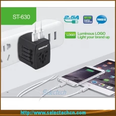 China Dual usb charger world travel adapter all-in-one universal travel adapter ST-630 manufacturer
