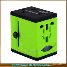 China Popular travel adapter with 2 usb charger worldwide charger plug and socket ST-618 manufacturer