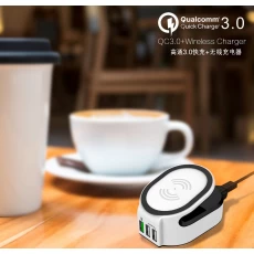 China QC 3.0 Quick Charge Wireless Charger 3 in 1 with 50W power 2 port Smart Charger manufacturer