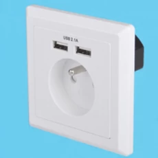 China Schuko soket-outlets Eurojacks AC power plugs and sockets with Double USB sockets manufacturer
