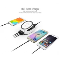 China Slimme 50W QI 3 in 1 draadloze snellader met QC 3.0 Quick USB Charger fabrikant