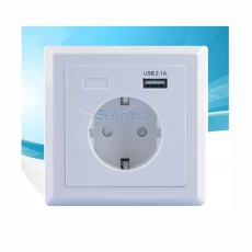China USB-20 Schuko socket 80*80 type German style socket Single port USB Wall plate Charger manufacturer