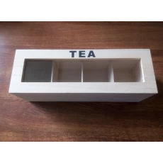 porcelana China fabricante personalizable caja de té de madera de paulownia barato con 4 compartimientos fabricante