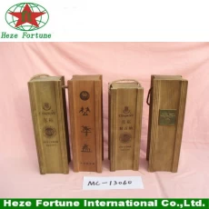 China Paulownia wine box with rope handle for sale manufacturer