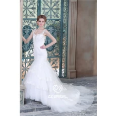 China Actual images sexy spaghetti strap with beadings wedding gown supplier manufacturer