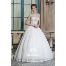 China China frisado ver através decote fabricante vestido de casamento da princesa corset fabricante