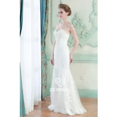 China China sweetheart neckline beaded lace appliqued mermaid wedding gown supplier manufacturer
